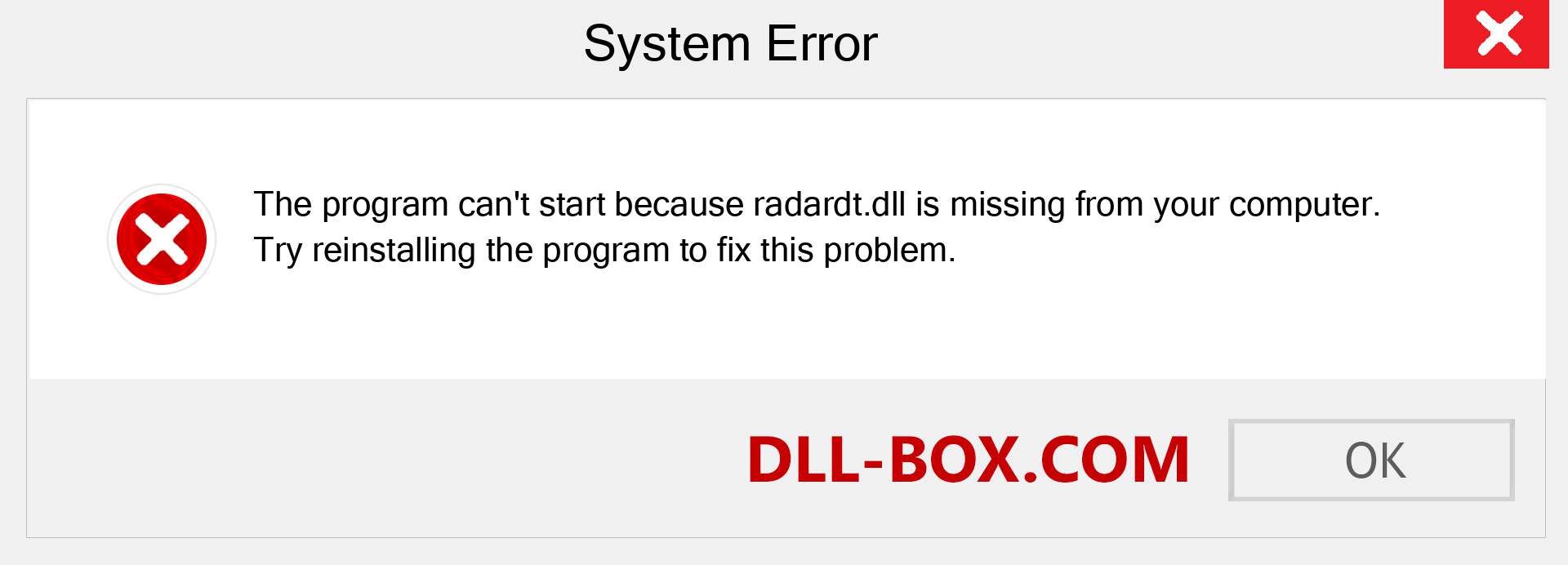  radardt.dll file is missing?. Download for Windows 7, 8, 10 - Fix  radardt dll Missing Error on Windows, photos, images